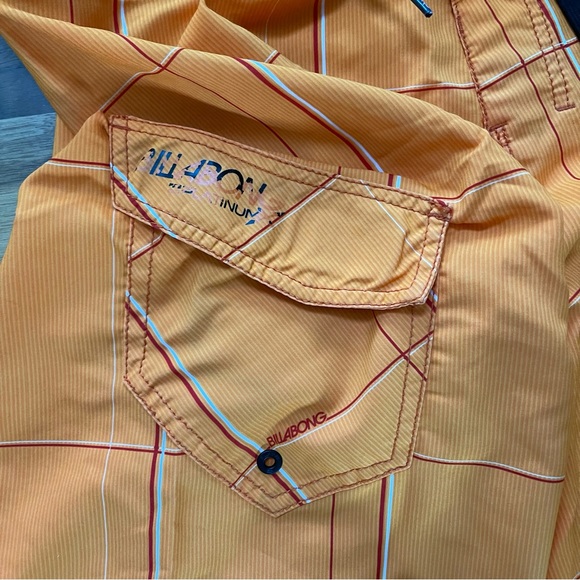 Billabong Platinum Men’s Orange Plaid Board Shorts Size 32 Waist - Picture 7 of 7